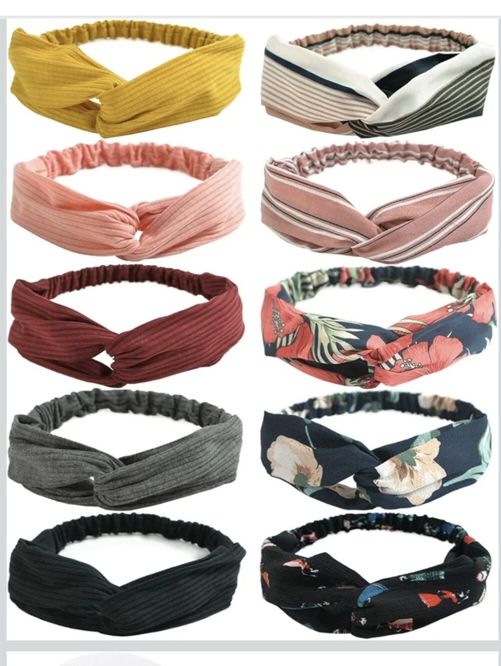 Knotted Elastic Headbands Set Of 2-